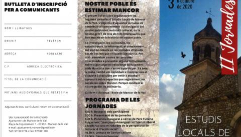 II JORNADES D’ESTUDIS LOCALS DE MANCOR DE LA VALL